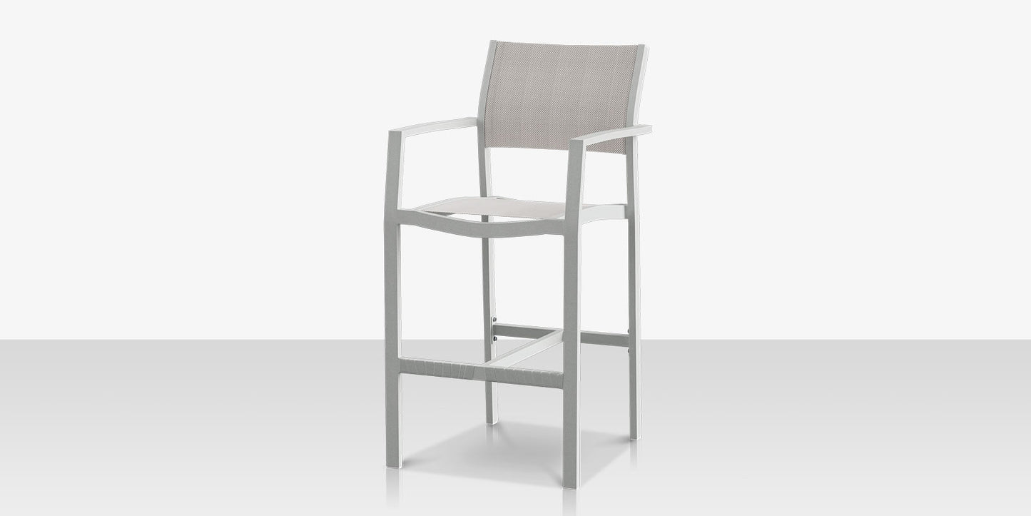 Fusion Bar Arm Chair - Kessler Silver Frame / Cloud Duo Sling by DecoScape (3001-173)
