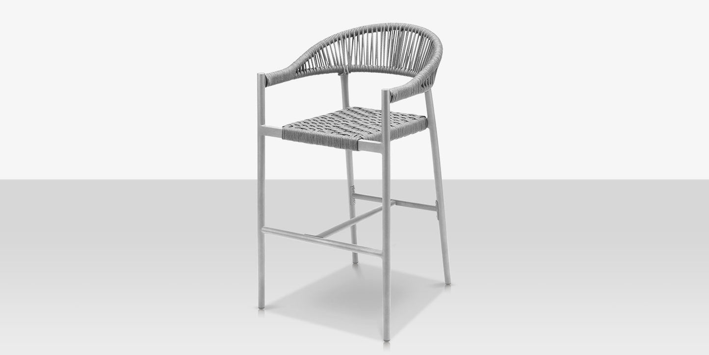 Skye Bar Arm Chair - Kessler Silver Frame with Gray Durarope by DecoScape (3303-173)