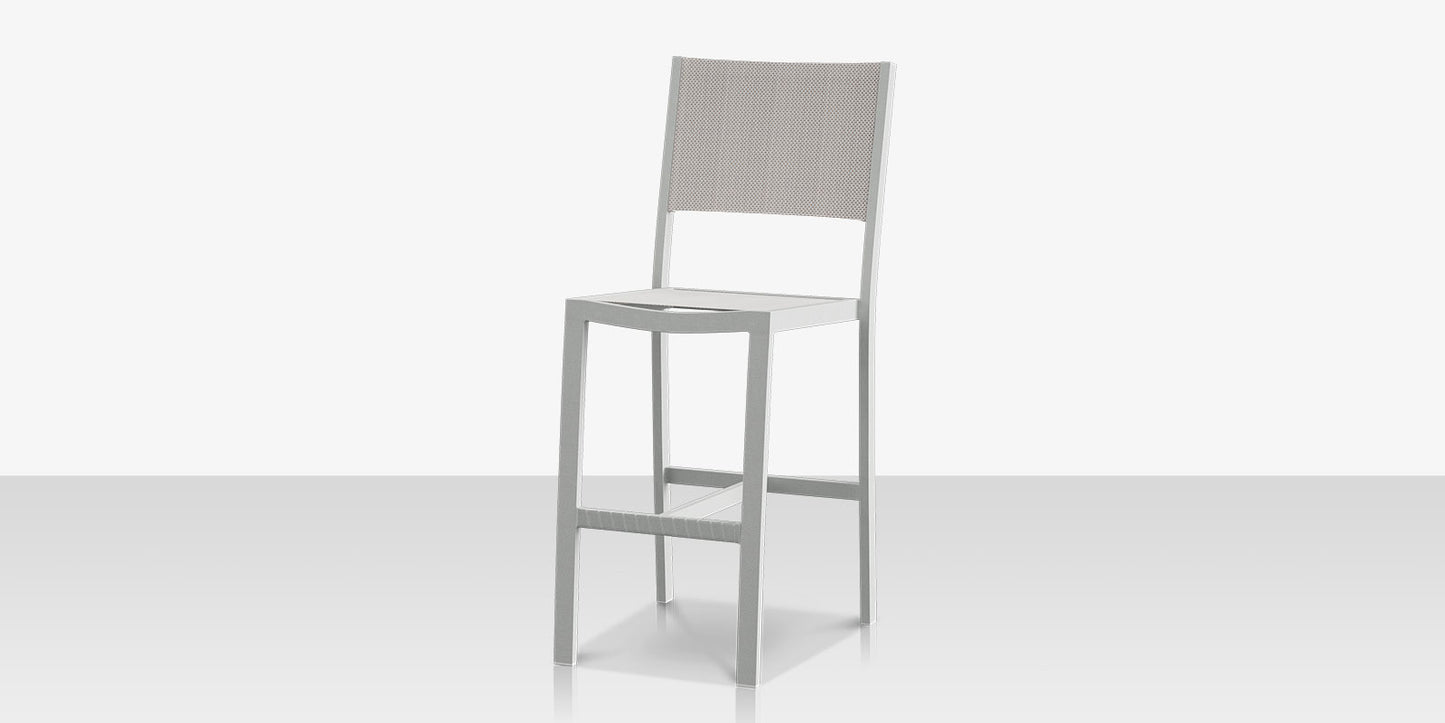 Fusion Bar Side Chair - Kessler Silver - Cloud Duo Sling by DecoScape (3001-172)