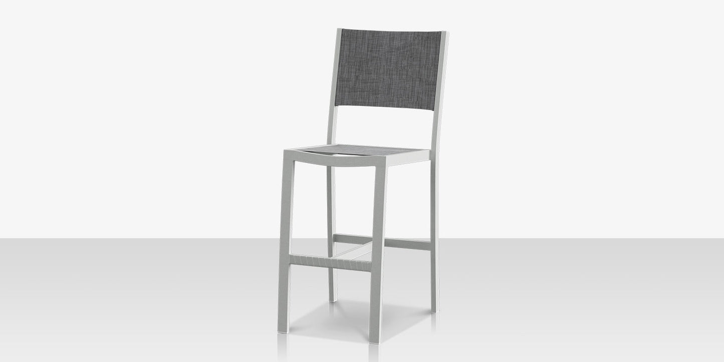 Fusion Bar Side Armless Chair - Kessler Silver Frame / Slate Sling by DecoScape (3001-172)