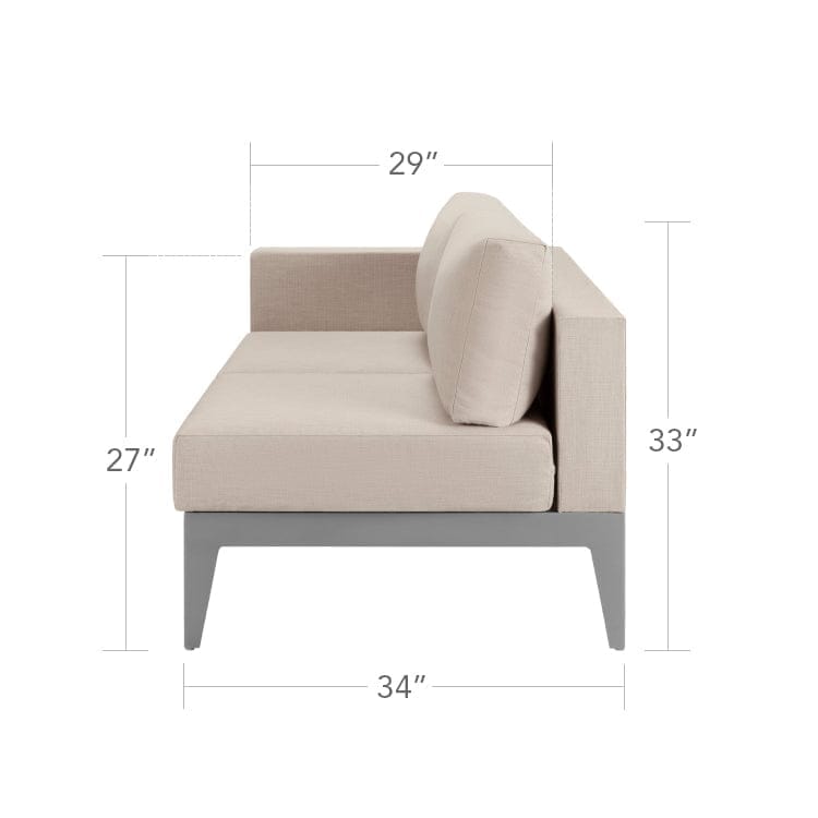 South Beach Left Arm Loveseat by DecoScape Outdoor Loveseat DecoScape