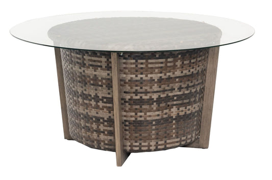 Woodard Reunion 48" Wicker Chat Height Coffee Table w/ Glass Top S648213 Seating Woodard