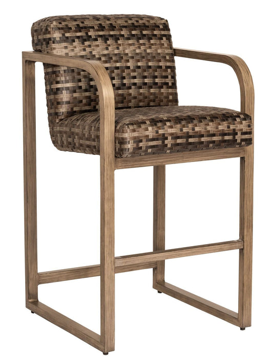 Woodard Reunion Wicker Bar Stool with Arms S648091 Seating Woodard