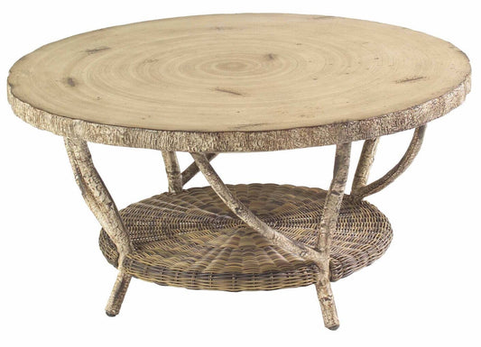 Woodard River Run Coffee Table with Faux Birch Top S545211 Table Woodard