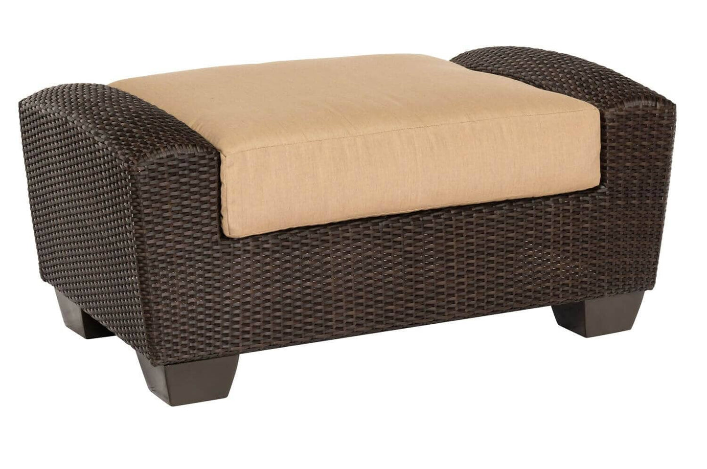Woodard Saddleback Wicker Ottoman S523005 Seating Woodard