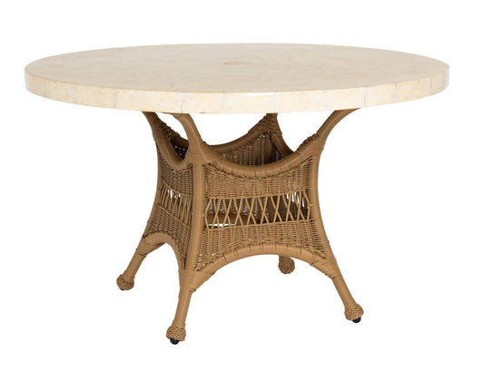 Woodard Sommerwind 48" Round Stone Top Umbrella Table S596604 Table Woodard