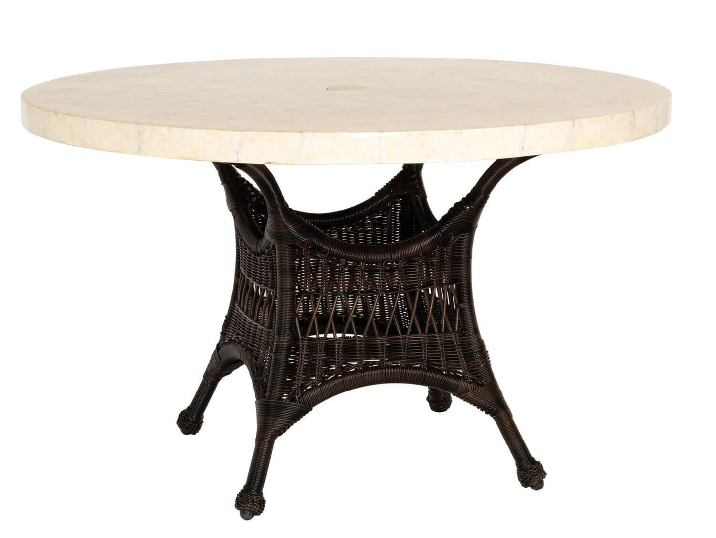 Woodard Sommerwind 48" Round Stone Top Umbrella Table S596604 Table Woodard
