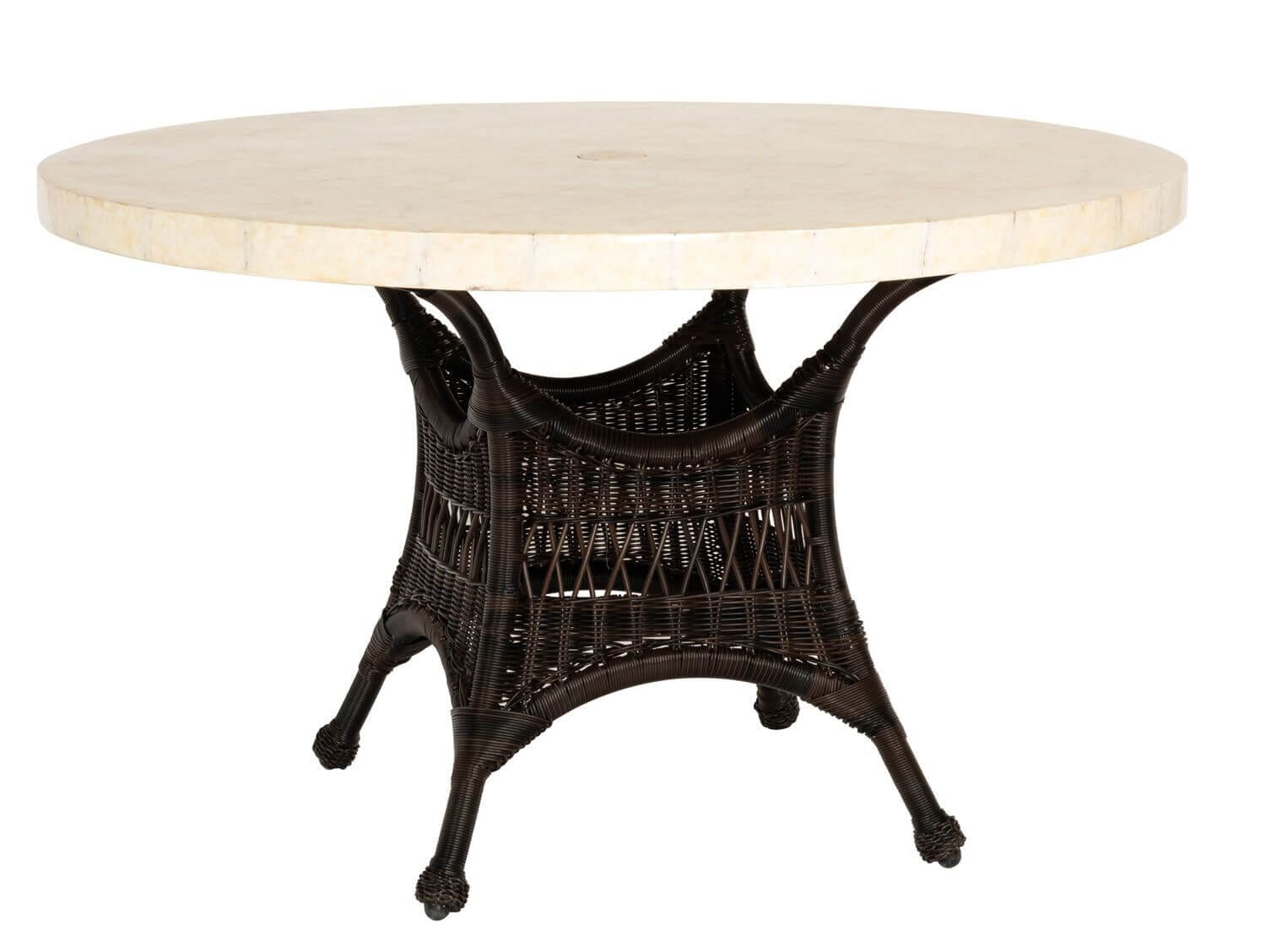 Woodard Sommerwind 48" Round Stone Top Umbrella Table S596604 Table Woodard