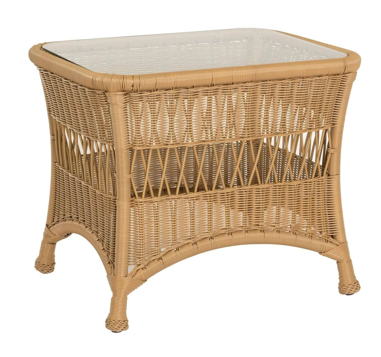 Woodard Sommerwind End Table with Glass Top S596201 Table Woodard