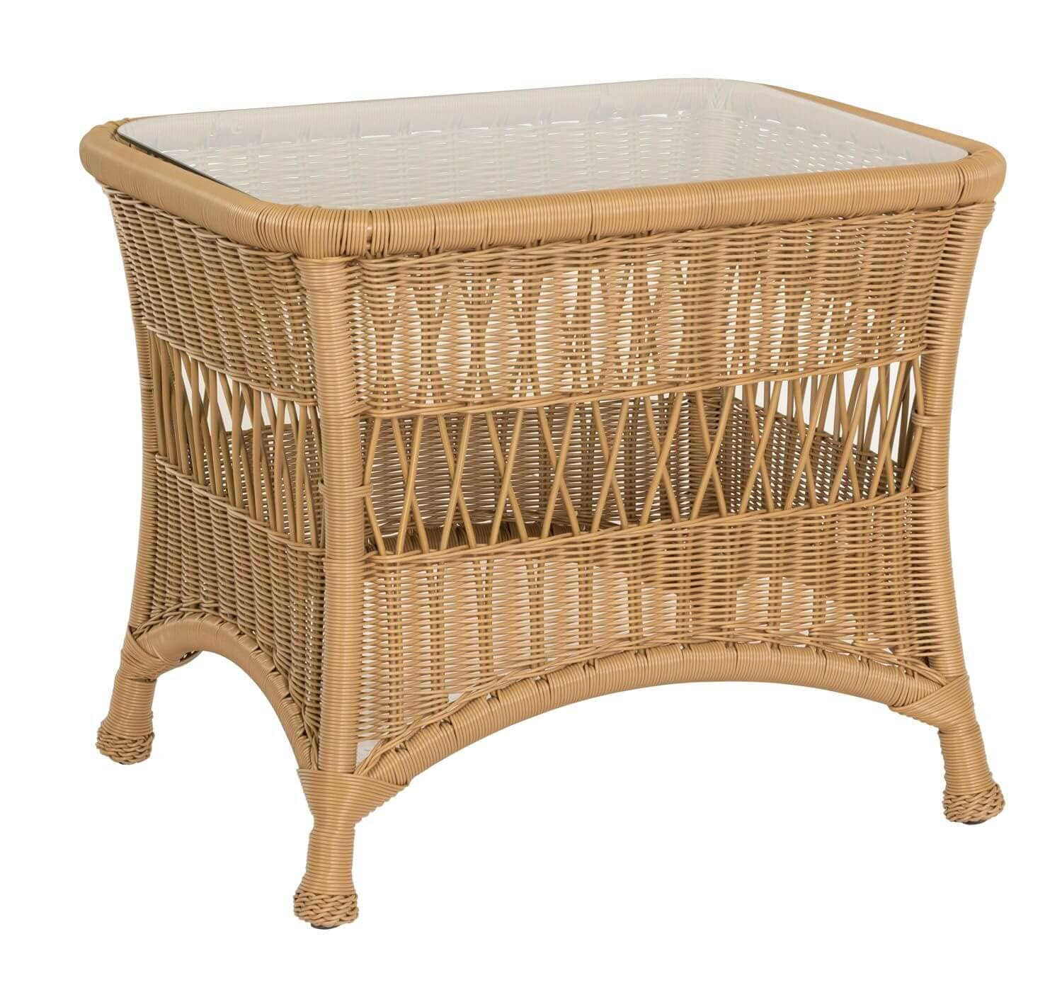 Woodard Sommerwind End Table with Glass Top S596201 Table Woodard