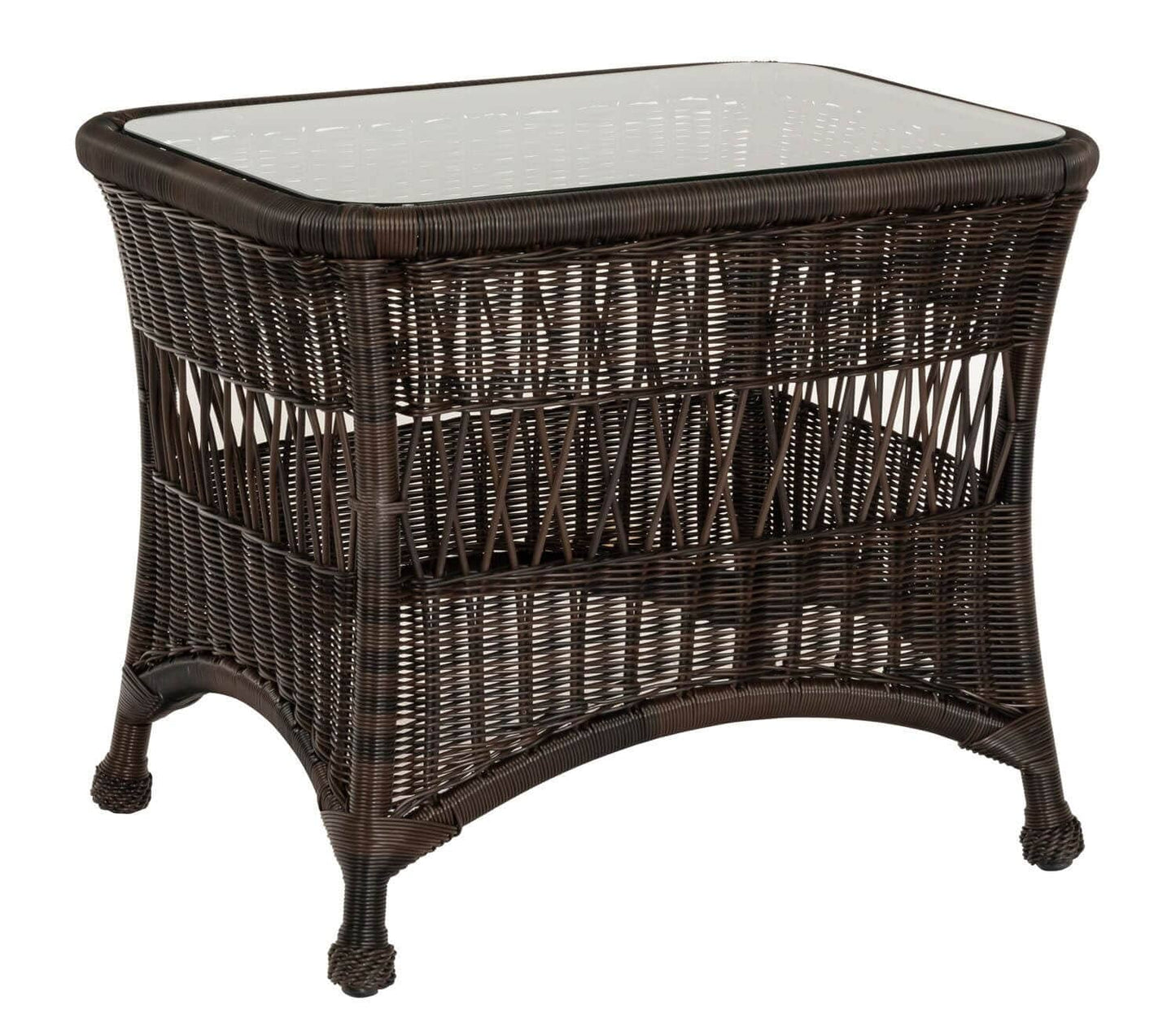 Woodard Sommerwind End Table with Glass Top S596201 Table Woodard