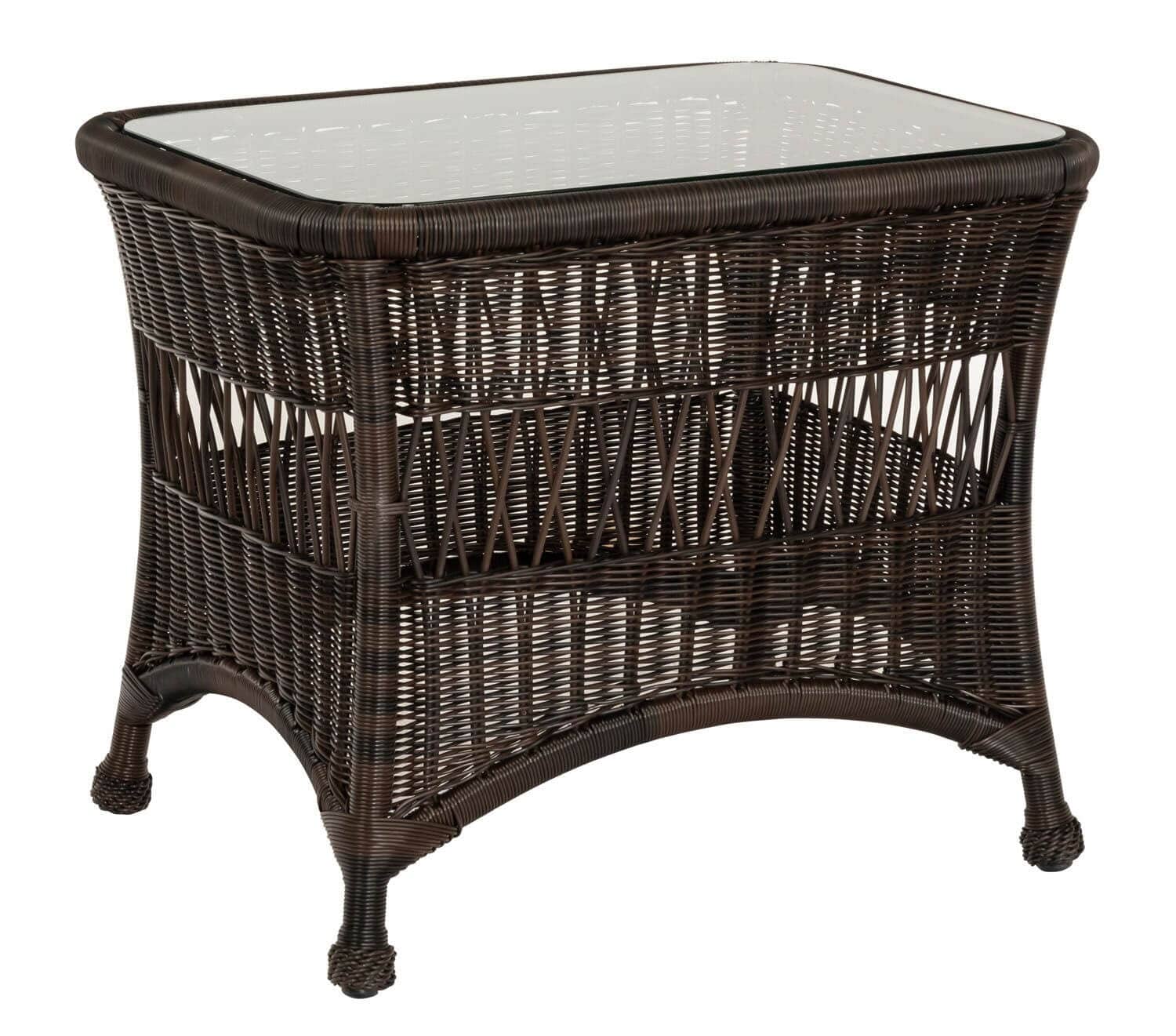 Woodard Sommerwind End Table with Glass Top S596201 Table Woodard