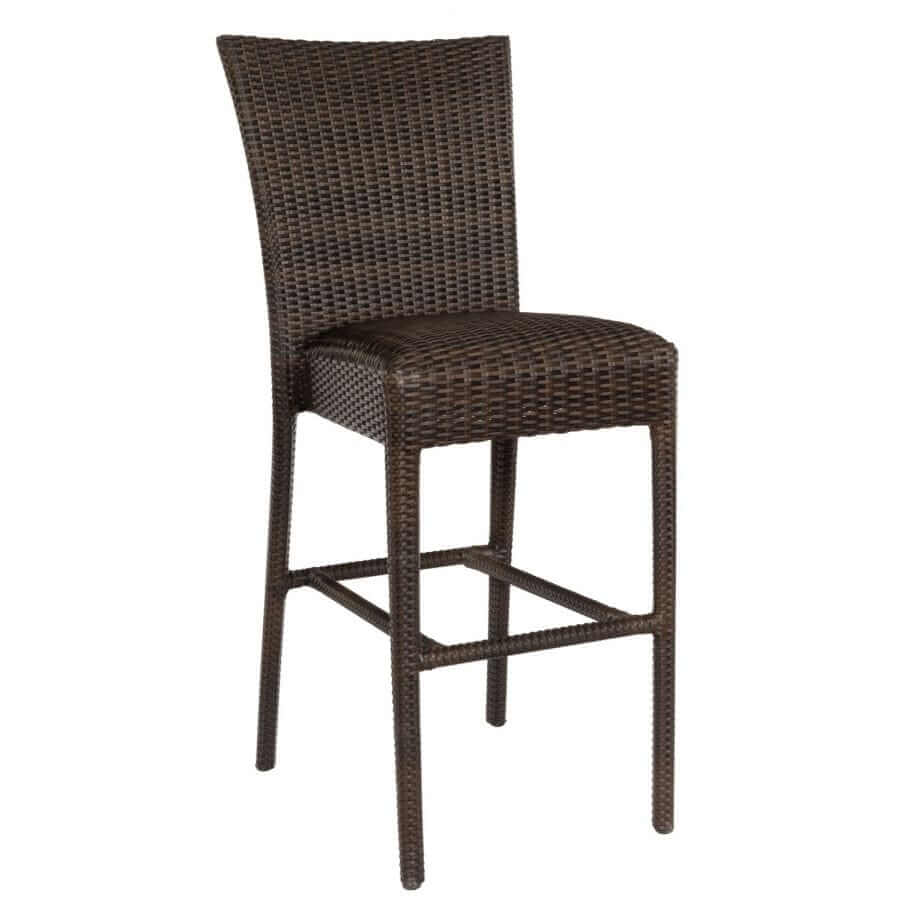 Woodard Montecito All-Weather Padded Wicker Bar Stool S593091