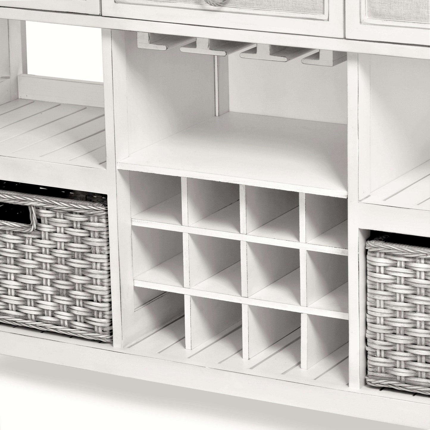 Sea Winds Trading Captiva Island Sideboard with Wine Rack with 2 Baskets B86327 Indoor Sea Winds Trading Co