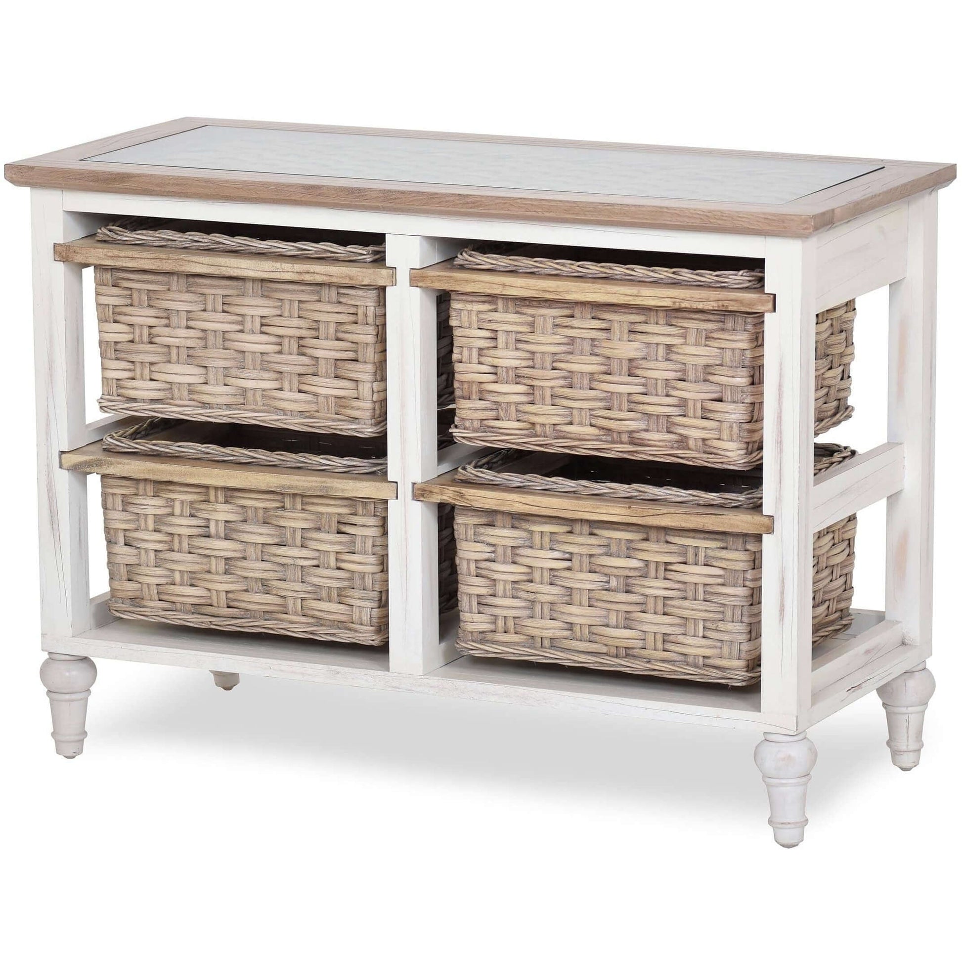 Sea Winds Trading Island Breeze 4-Basket Horizontal Storage Cabinet B59107