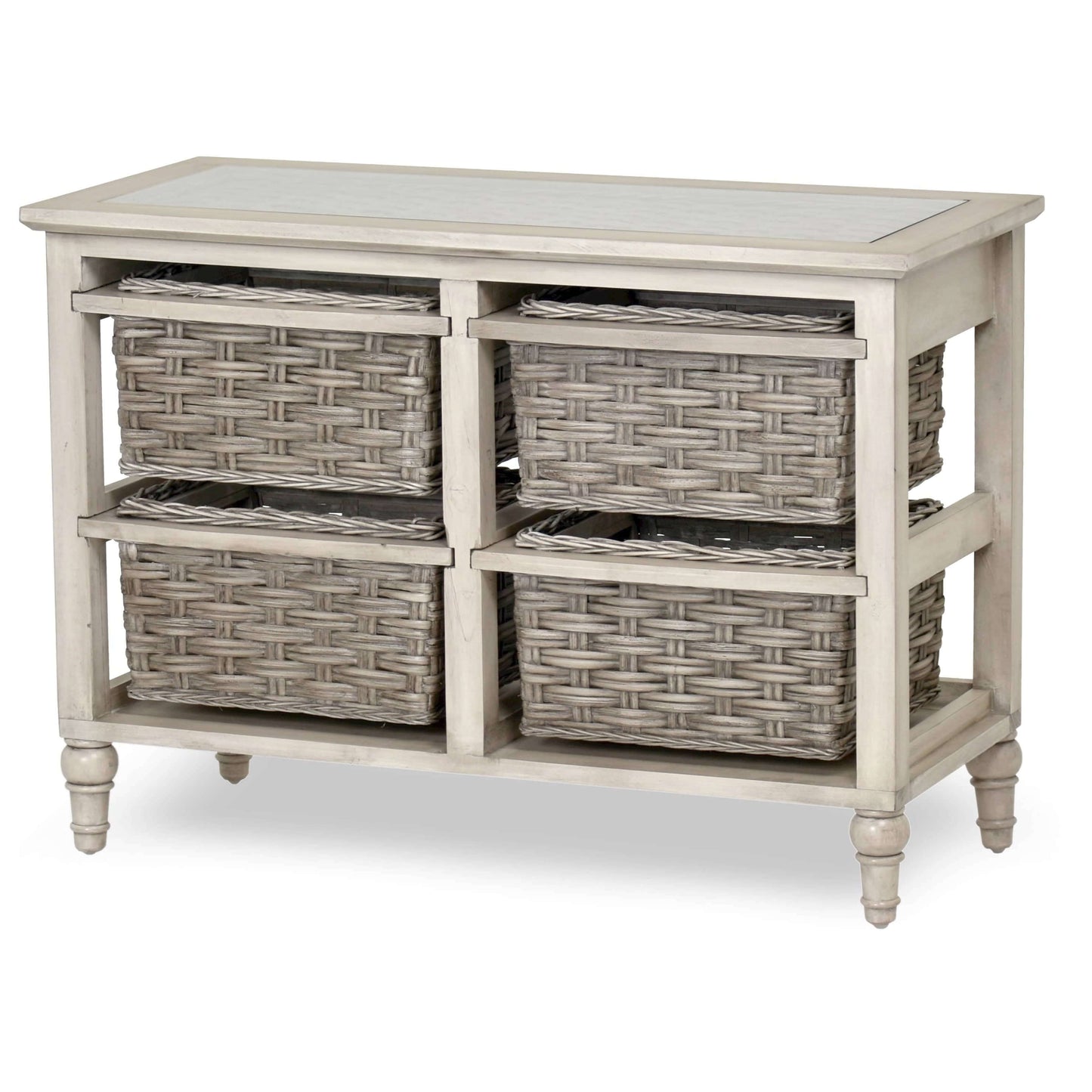 Sea Winds Trading Island Breeze 4-Basket Horizontal Storage Cabinet B59107