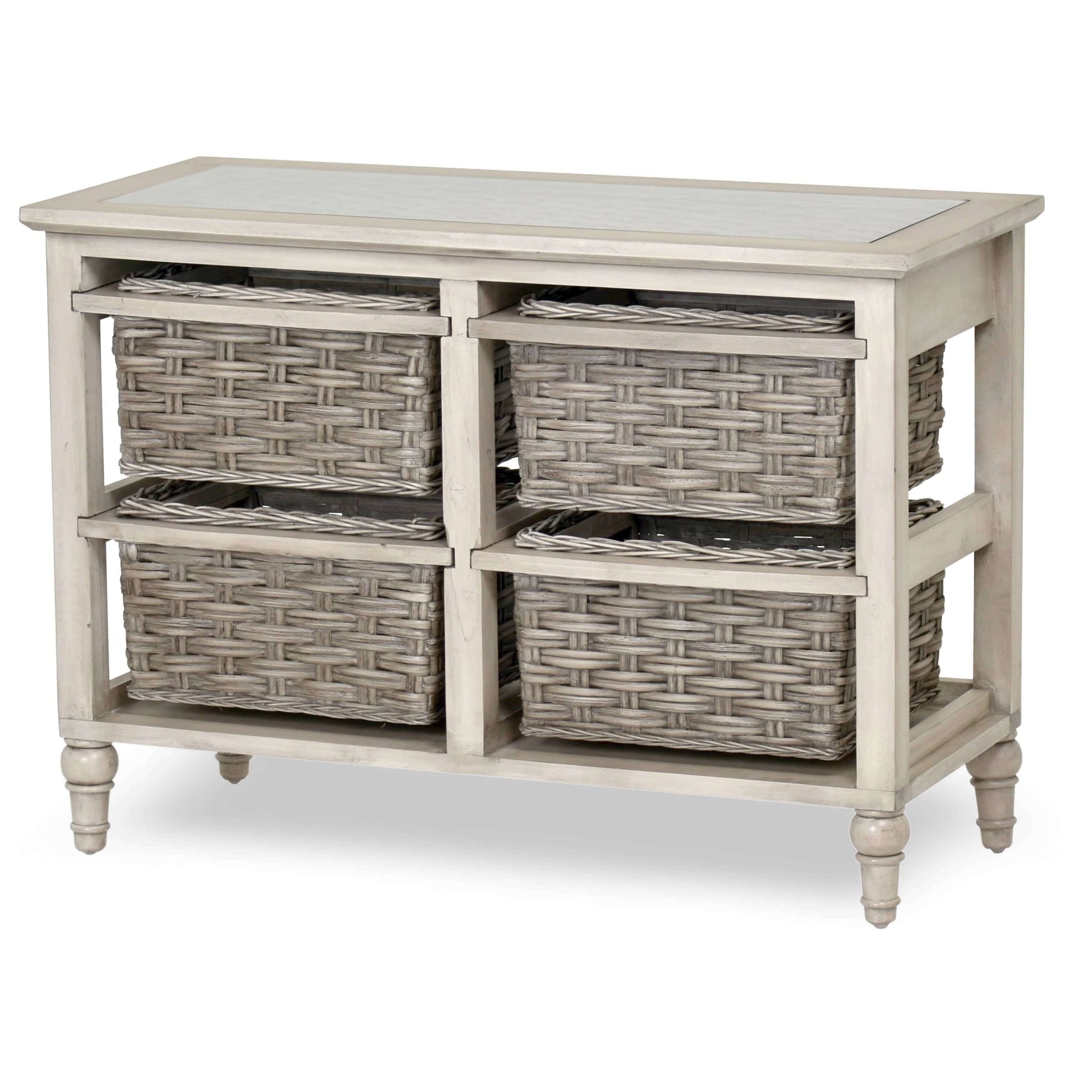 Sea Winds Trading Island Breeze 4-Basket Horizontal Storage Cabinet B59107