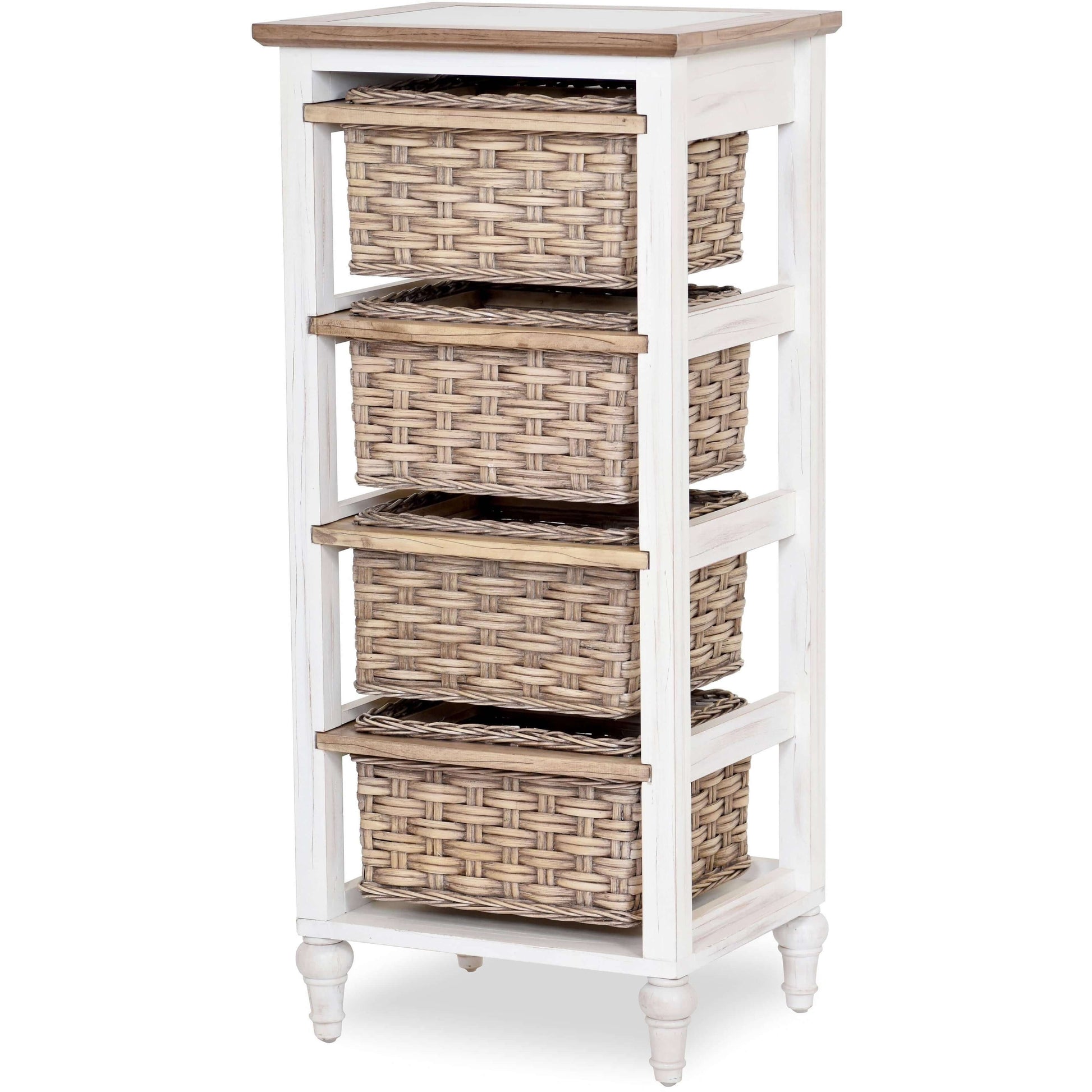 Sea Winds Trading Island Breeze 4-Basket Vertical Storage Cabinet B59106