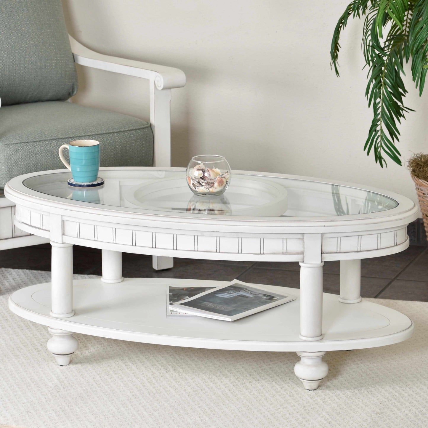 Sea Winds Trading Monaco Oval Coffee Table B81803 Indoor Sea Winds Trading Co