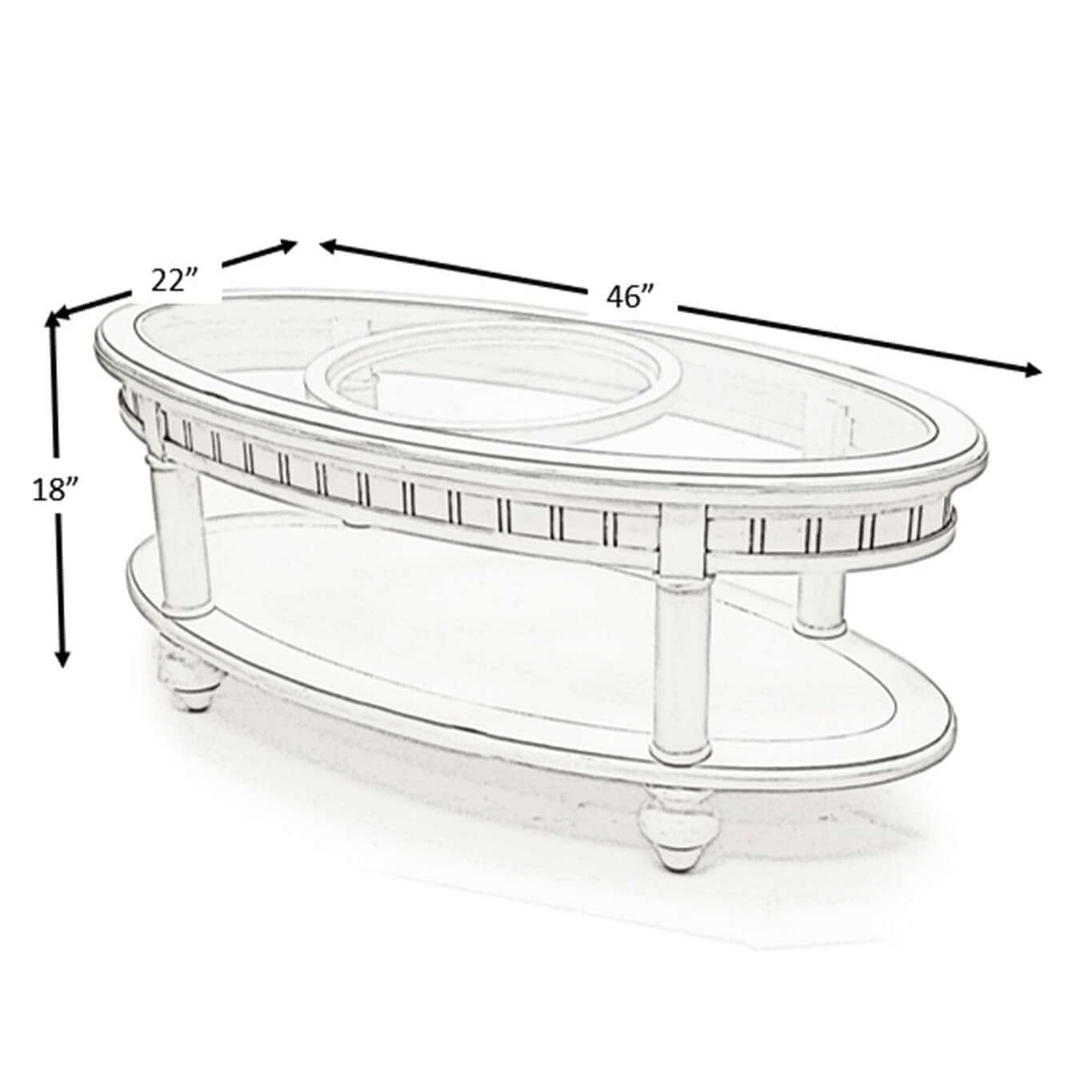 Sea Winds Trading Monaco Oval Coffee Table with Pelican Insert B81803 Indoor Sea Winds Trading Co