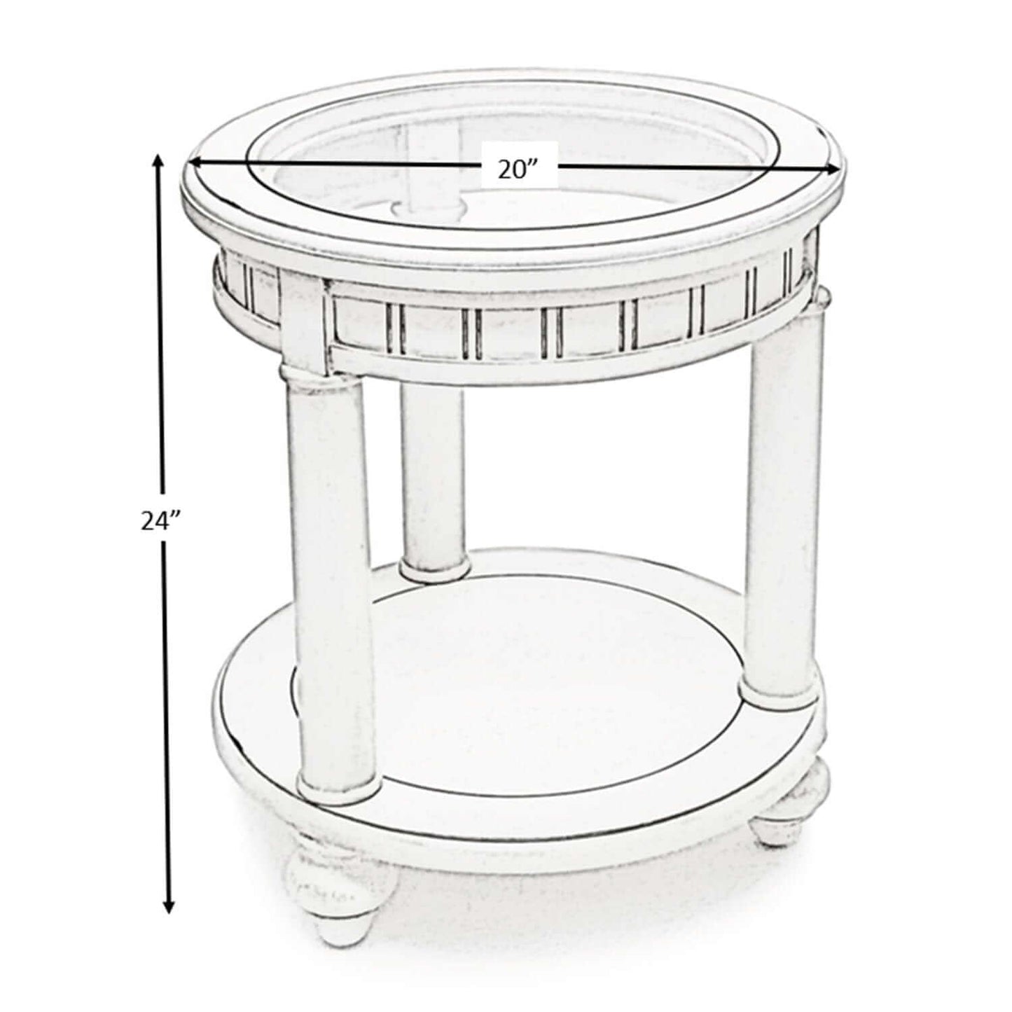 Sea Winds Trading Monaco Round End Table B81802 Indoor Sea Winds Trading Co