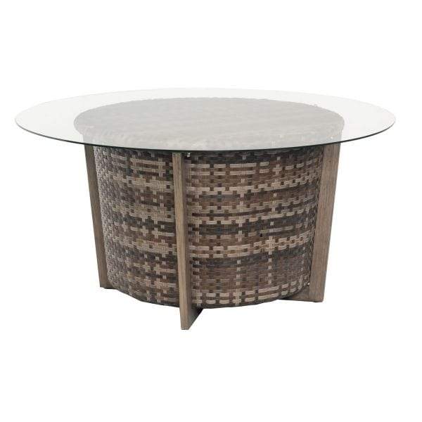 Woodard Reunion 48" Wicker Chat Height Coffee Table w/ Glass Top S648213 Seating Woodard