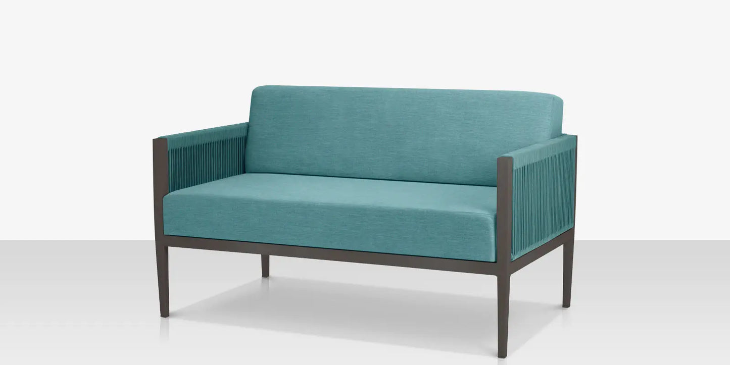 Skye Loveseat - Tex Gray Frame with Teal Durarope by DecoScape (3303-102)