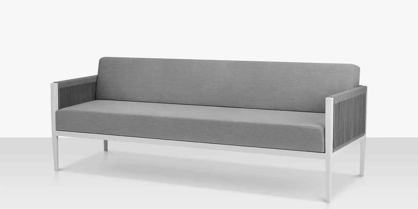 Skye Sofa - Tex White Frame / Gray Durarope by DecoScape (3303-103-TXW-GRY)