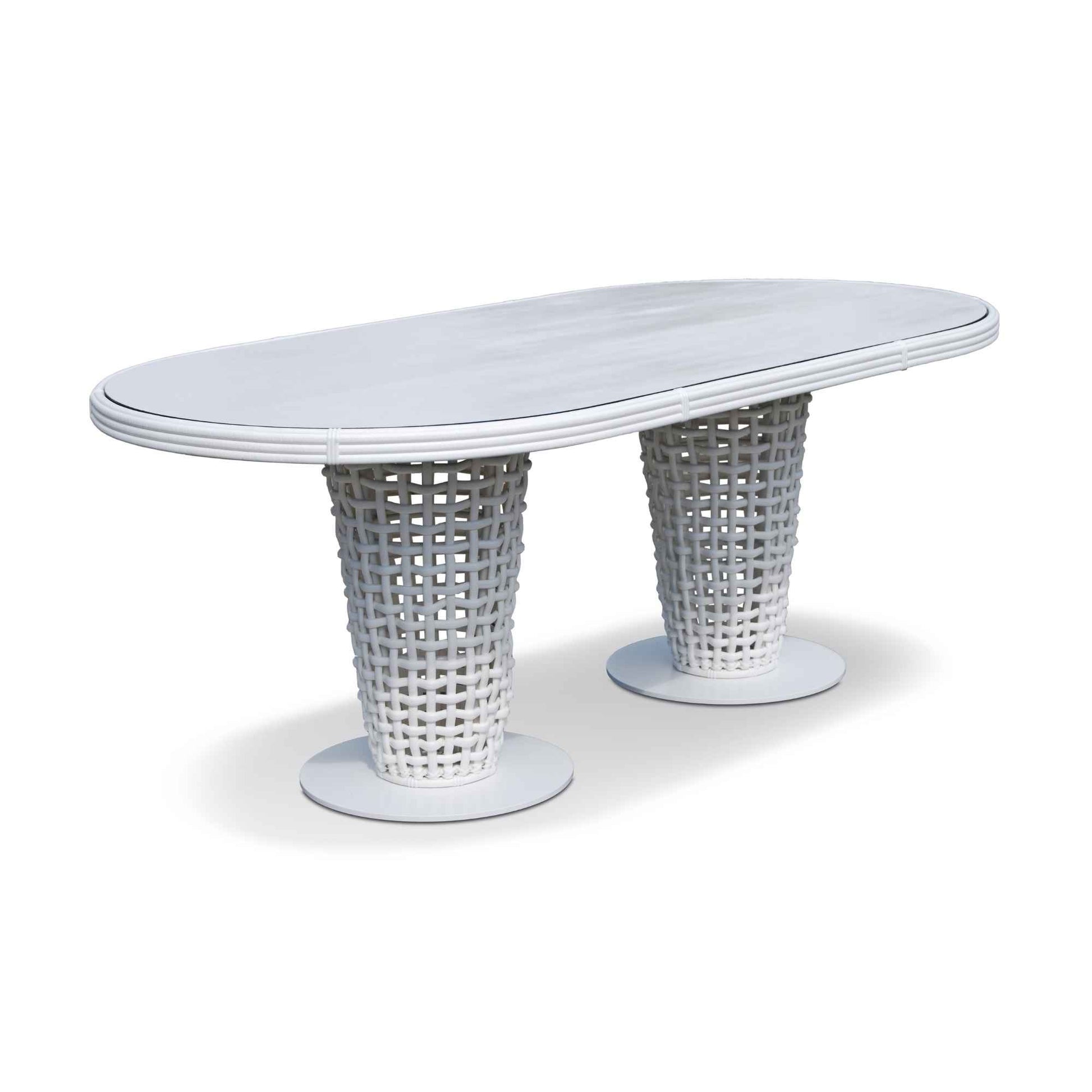 Dynasty Oval Dining Table with Glass