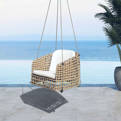 Horizon 8FT Pergola with Lamp, Dynasty Hanging Chairs & Aluminum Table