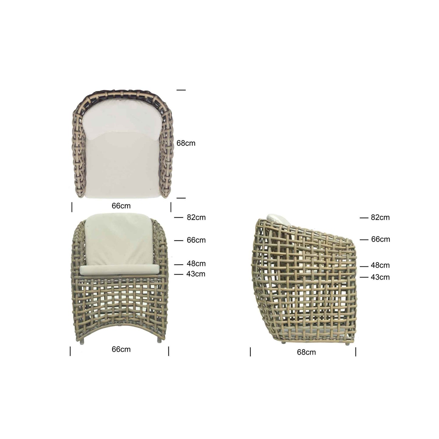 Dynasty Dining Armchair with Sunbrella Cushion