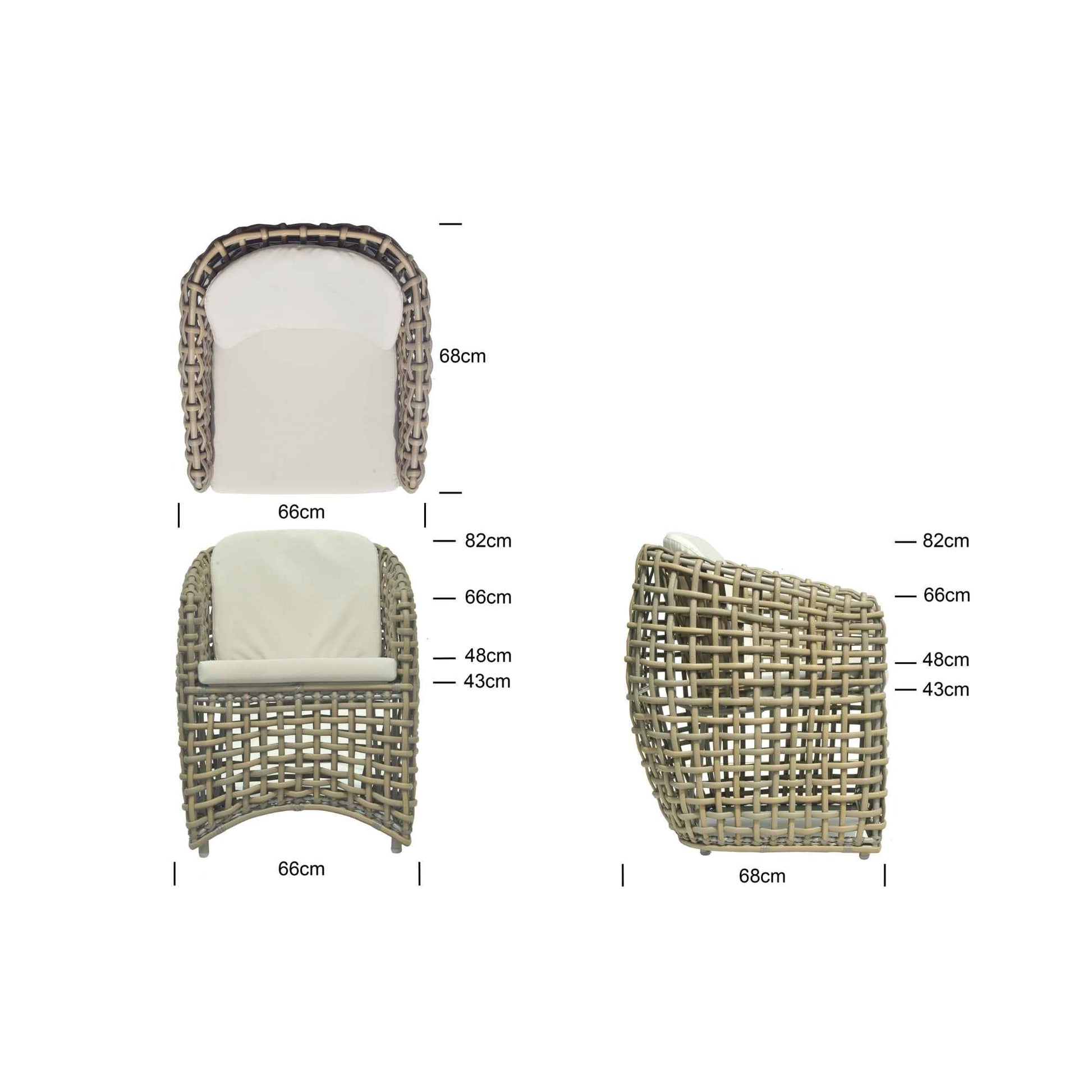 Dynasty Dining Armchair with Sunbrella Cushion