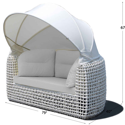 Dynasty Daybed with Canopy and Sunbrella Cushions