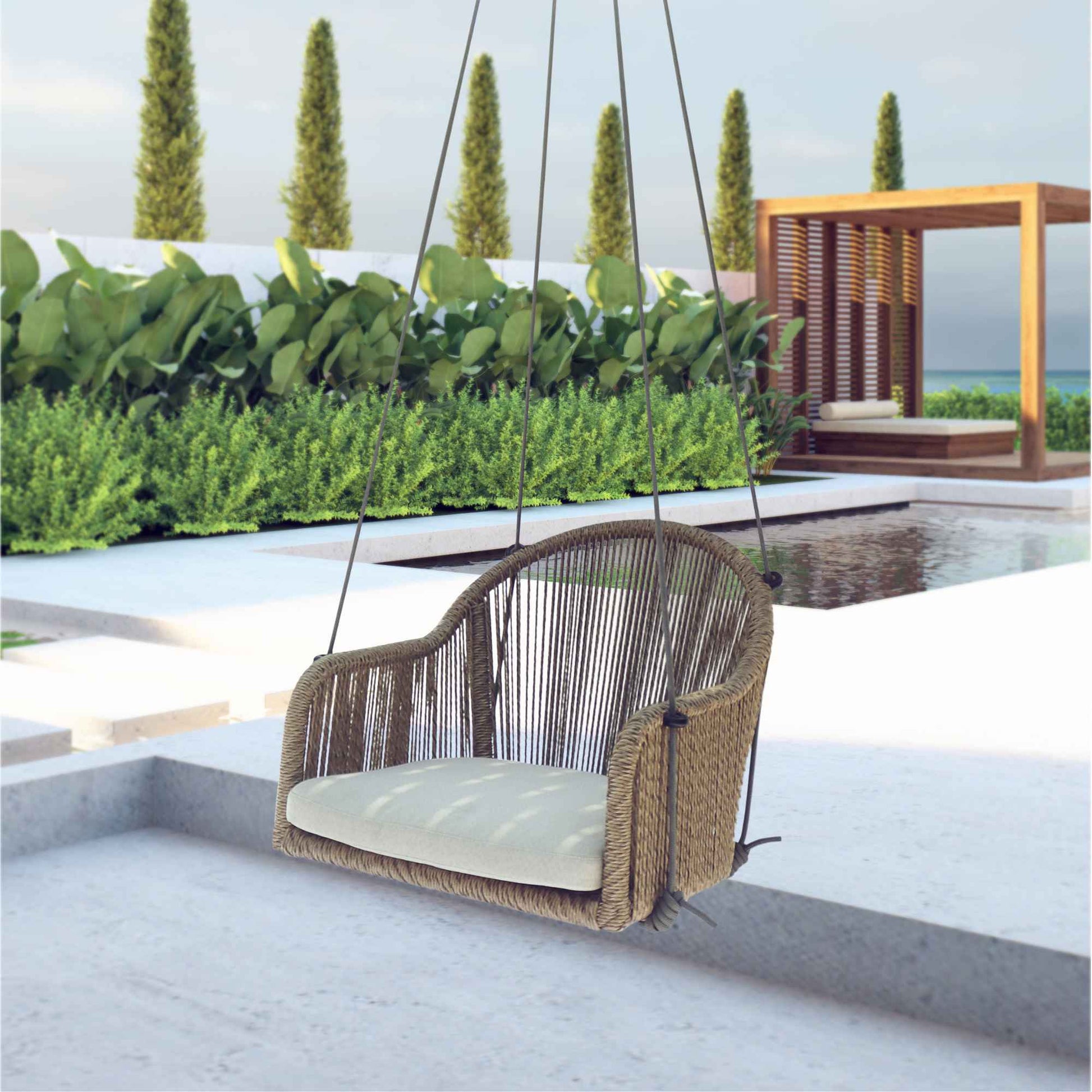 Calixto Hanging Dining Chair with Sunbrella Cushion