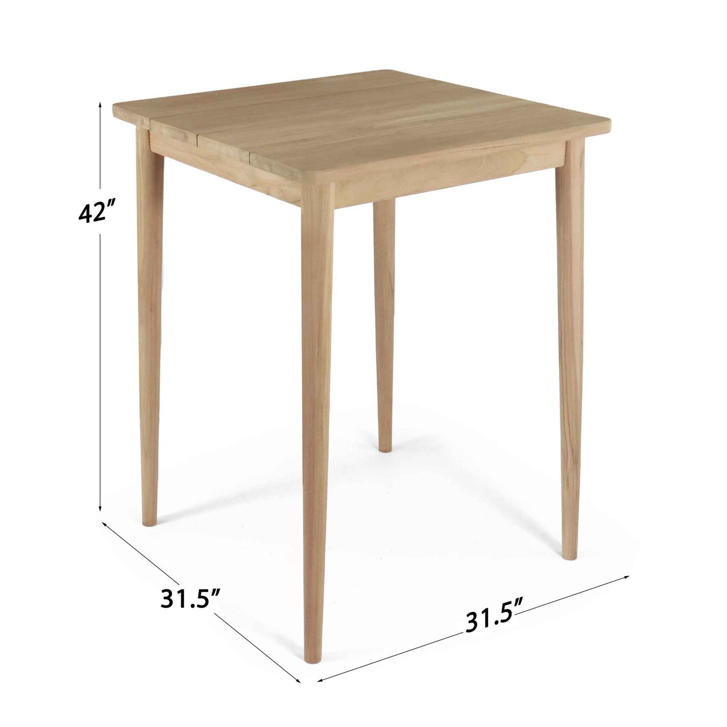 Krabi Square Teak Pub Table