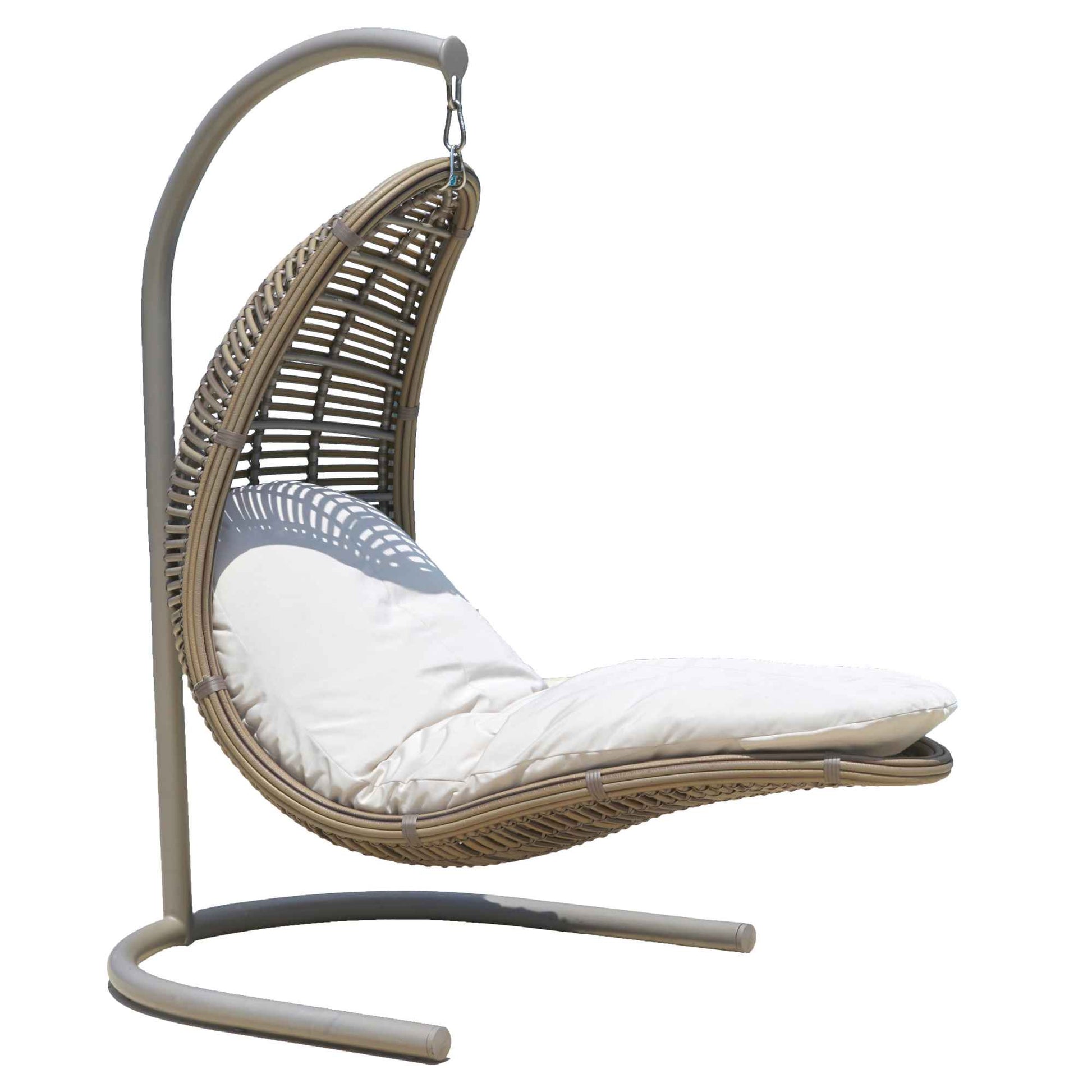 Drone Hanging Chair with Frame and Sunbrella Cushions