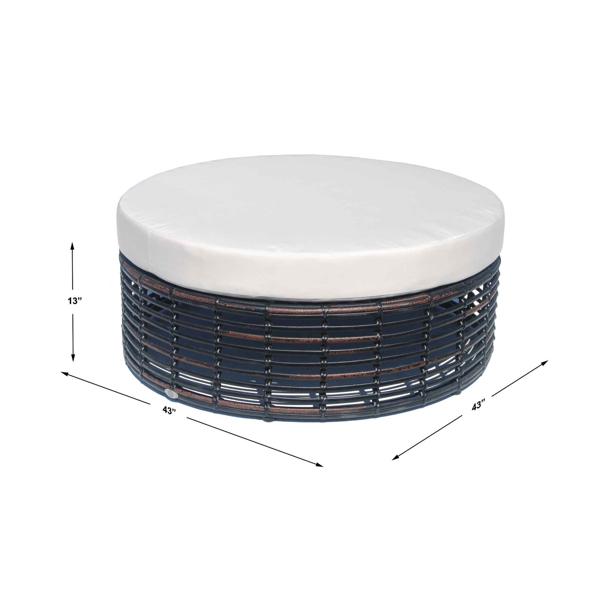 Halo Ottoman with Sunbrella Cushions
