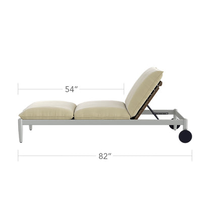 Danish Armless Chaise - Slatted by DecoScape