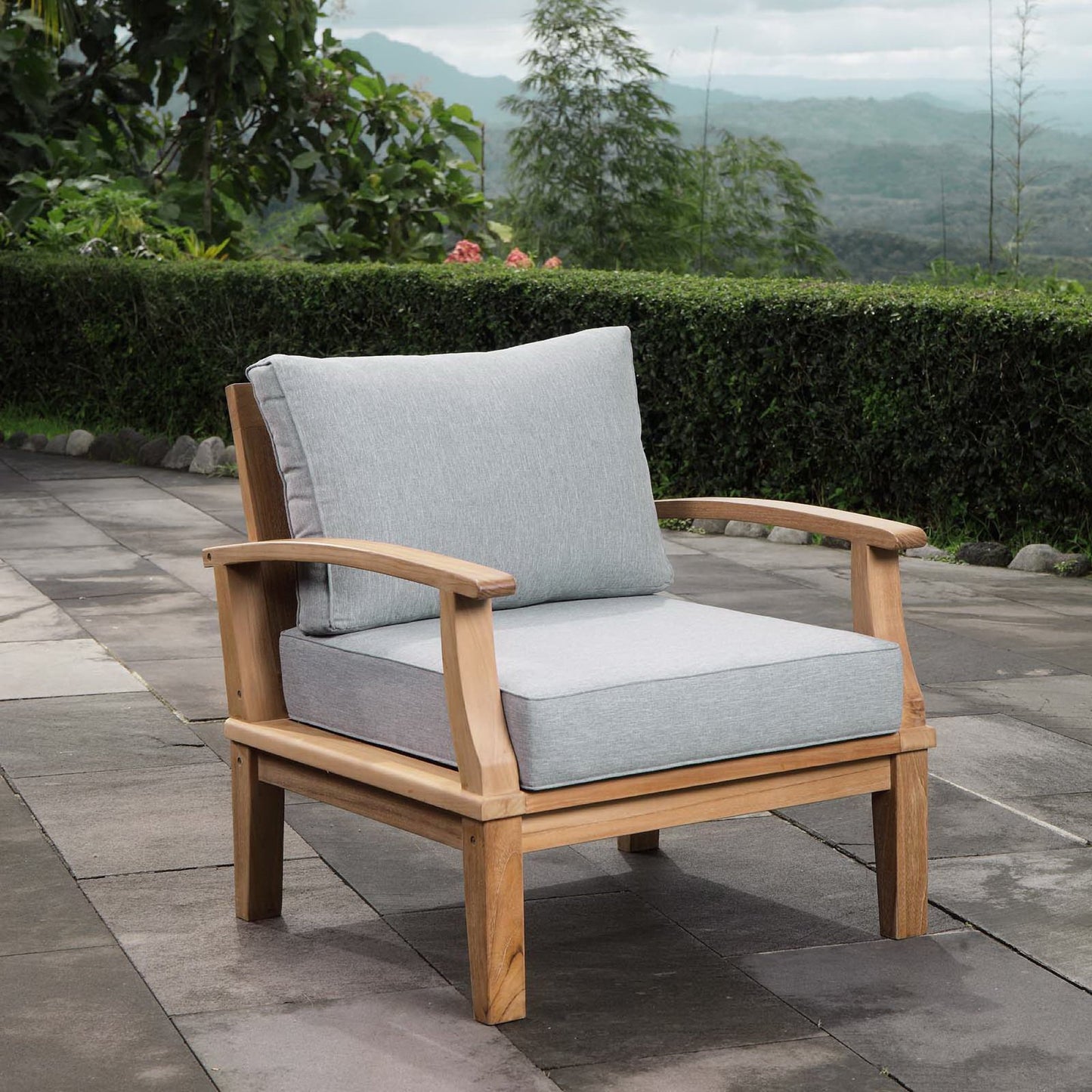 Marina Outdoor Patio Teak Armchair in Natural Gray by Modway (1143)