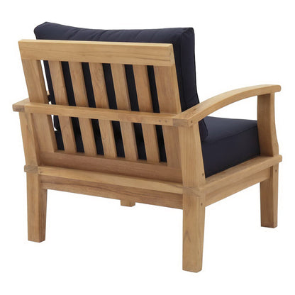 Marina Outdoor Patio Teak Armchair in Natural Navy by Modway (1143)
