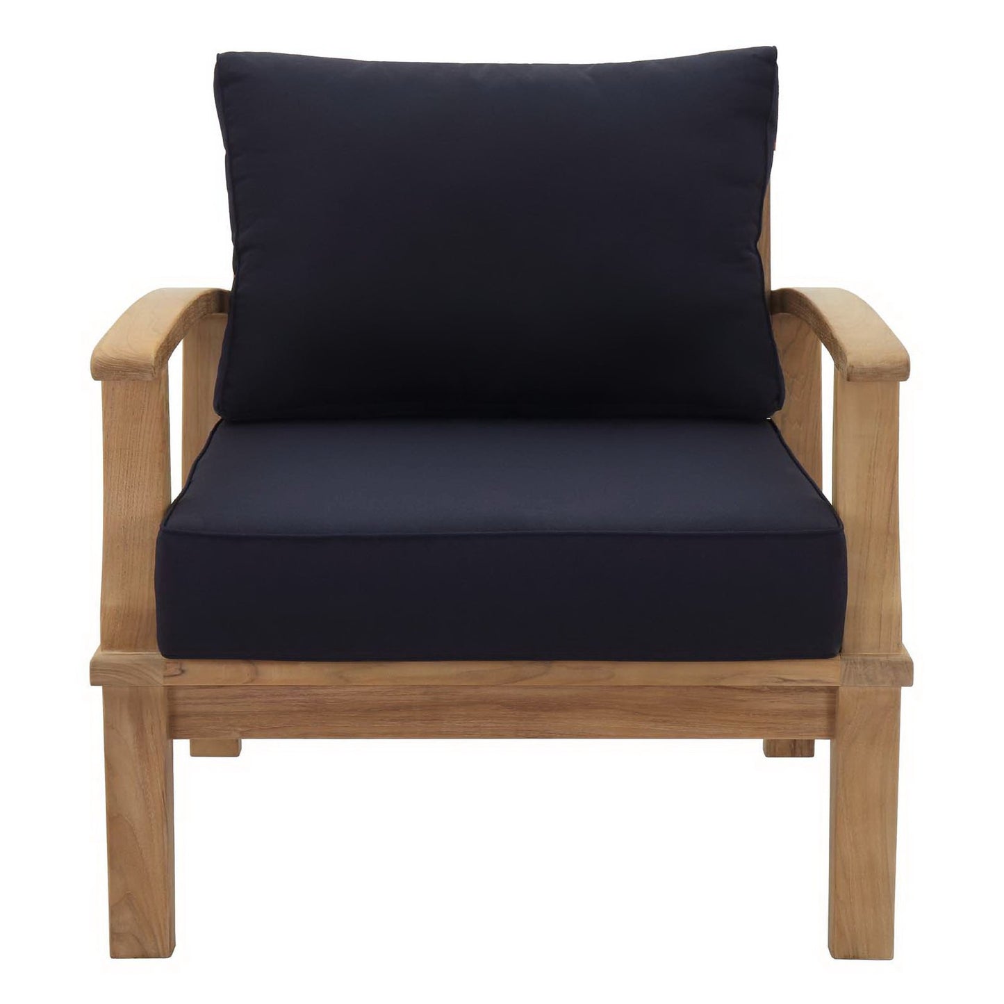 Marina Outdoor Patio Teak Armchair in Natural Navy by Modway (1143)