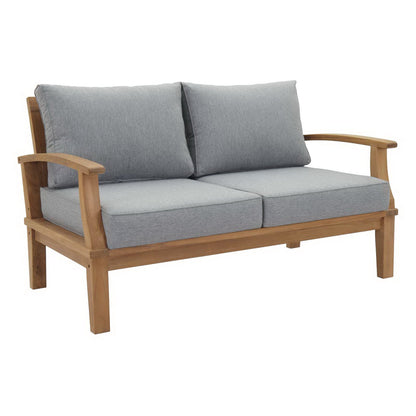 Marina Outdoor Patio Teak Loveseat in Natural Gray by Modway (1144)