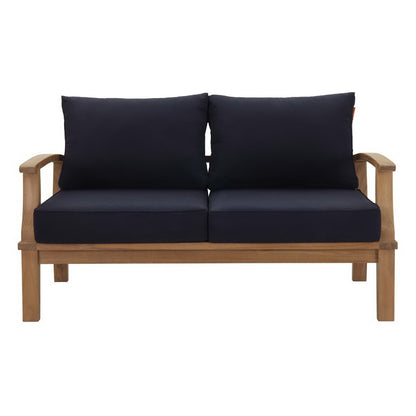 Marina Outdoor Patio Teak Loveseat in Natural Navy by Modway (1144)