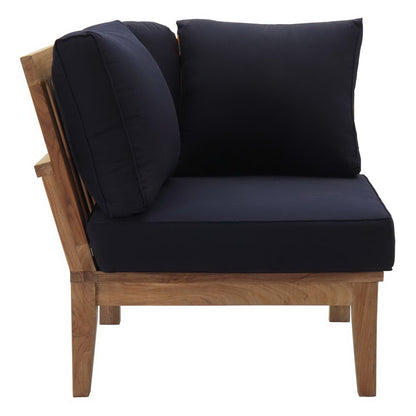 Marina Outdoor Patio Teak Armless Corner Sofa in Natural Navy by Modway (1146)