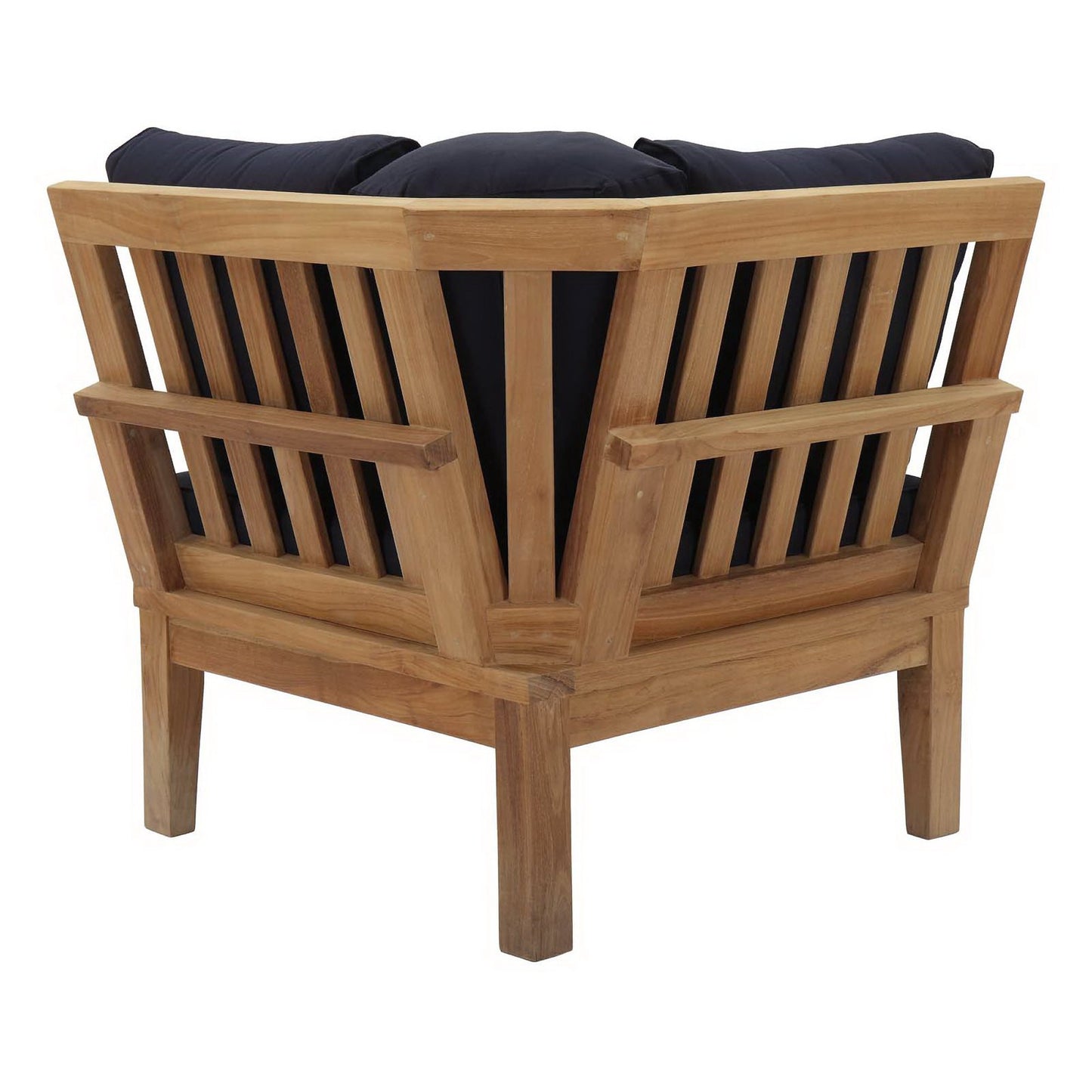 Marina Outdoor Patio Teak Armless Corner Sofa in Natural Navy by Modway (1146)