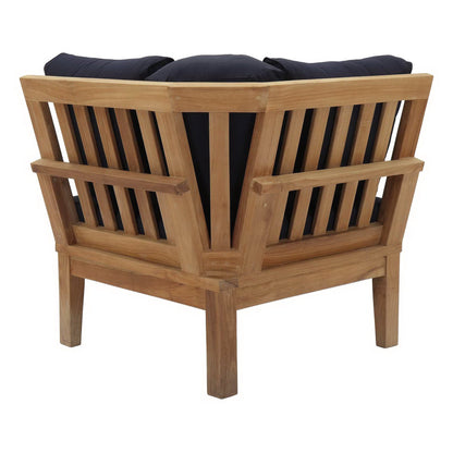 Marina Outdoor Patio Teak Armless Corner Sofa in Natural Navy by Modway (1146)
