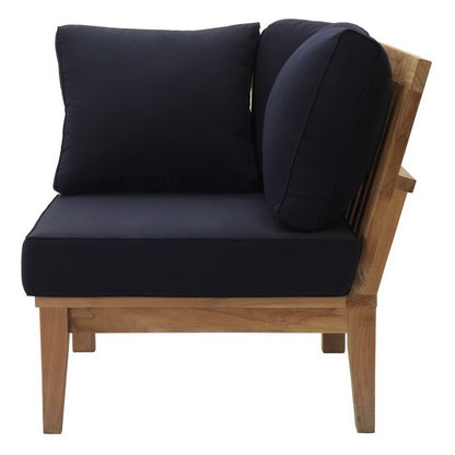 Marina Outdoor Patio Teak Armless Corner Sofa in Natural Navy by Modway (1146)