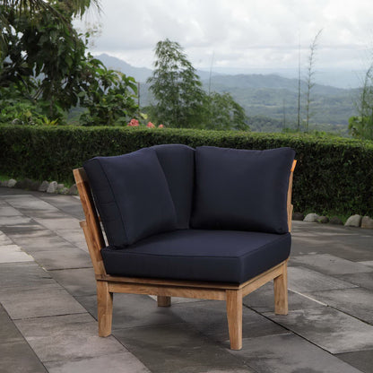 Marina Outdoor Patio Teak Armless Corner Sofa in Natural Navy by Modway (1146)