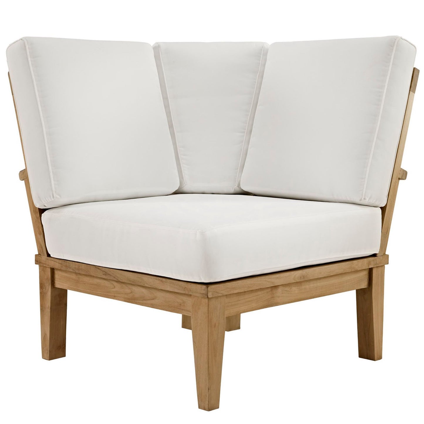 Marina Outdoor Patio Teak Armless Corner Sofa in Natural White by Modway (1146)