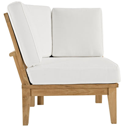 Marina Outdoor Patio Teak Armless Corner Sofa in Natural White by Modway (1146)